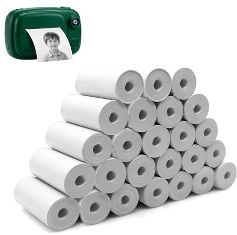 ACOMTUO 25 Carta,Carta Termica Bianca Zero,Carta per Macchina Fotografica Bambini,Carta Termica Macchina Fotografica per Mini Stampanti Fotografiche Portatili