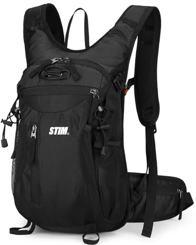 STIM 15L Sac à Dos Trekking Unisexe Sac à Dos de Randonnée Petit Sport Léger Noir