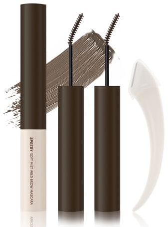 Getönte Augenbrauen Gel Braun, 2Pcs Ultra-Fine Brush Eyebrow Gel Wasserfest with Brow Tool, Natürliche Langanhaltende Eyebrow Mascara für Volle Voluminös Brauen, Augenbrauenfarbe Makeup für Frauen-03