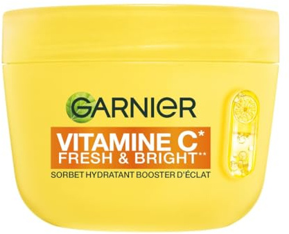 GARNIER - SkinActive Vitamine C - Crème Sorbet Hydratante Boost d'Eclat Fresh & Bright - Crème Hydratante & Anti-Taches - Unifie & Illumine le Teint - Tous Types de Peaux - 85 ml