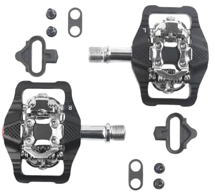 KQFCAZRE Mountain Bike Pedals Flat Combination Pedals Pedals SPD Compatible Aluminum Alloy Body Cr Mo Axle Dust And Water Sealed Bearings suitable for gravel commuting