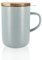 OGO LIVING – tisanière Juliet 475 ml – Idéale pour le thé et la tisane – Mug à thé en grès et couvercle en bois d’acacia - perle - 7912014