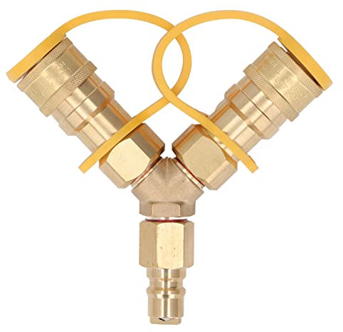 HOHXFYP Natural Gas Propane Y Splitter, 3/8 Inch Splitter, Natural Gas Quick Connect Adapter, Blackstone Natural Gas Conversion Kit, Suitable for Natural Gas Grill, Patio Heater, Pizza Oven