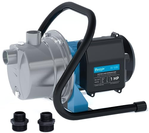 BOMGIE 1 HP Portable Shallow Well Pump, Small Water Transfer Garden Pump, 980GPH Sprinkler Booster Electric,115V Self Priming Draining Irrigation for Lawn Fountain