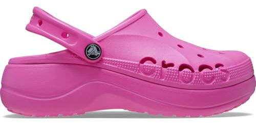 Crocs - Zuecos de plataforma Baya para mujer, rosa eléctrico, 38/39 EU