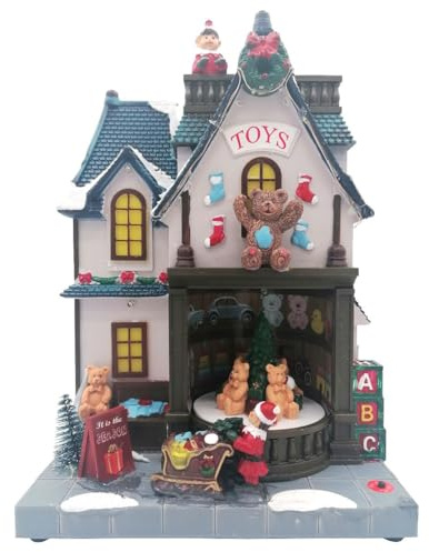 Glac Store Giostrina Villaggio di Natale Scenario Natalizio Castello in Movimento con Luci e Musica Suoni Animato Decorazione vari modelli (Negozio Giocattoli Toys)