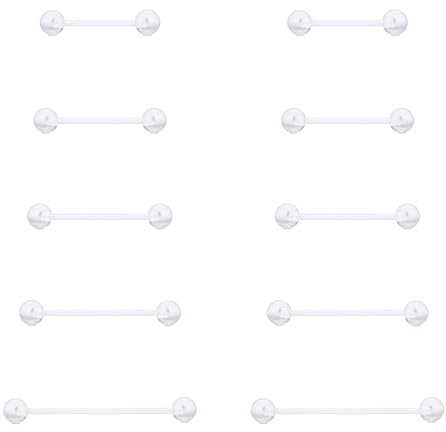Gojewen Plastik Zungenpiercing Brustwarzenpiercing 1,6mm Flexibel Kunststoff Piercing Zunge Brustwarze Acryl 12-25mm