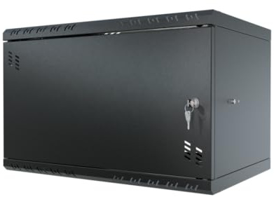 STALFLEX Armoire Réseau 19 Pouces - Baie Informatique 6U - Baie de Brassage pour Montage Mural - Capacité de Charge 40 kg - Profondeur 350 mm - Armoire Informatique - Noir