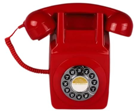 Ronyme Teléfono Fijo Retro de Montaje en Pared, teléfono con Cable, teléfono Antiguo para cumpleaños, Comedor, Hotel, Bar, inauguración de la, Rojo