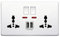 Multifunction 13A Wall Socket With Double USB Charging Ports Three-hole Wall Power Button Outlet Splitter (White)