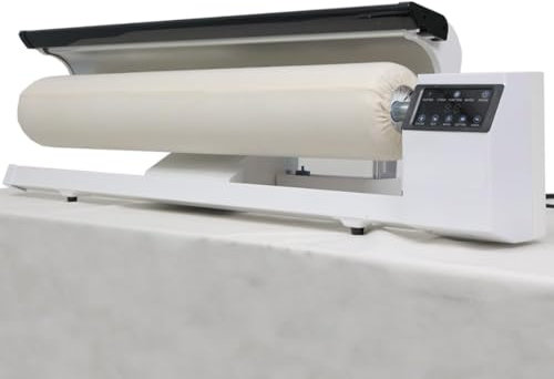 Máquina de planchar con rodillo comercial con control de pedal y vapor continuo, prensa de vapor giratoria para un planchado eficiente de telas