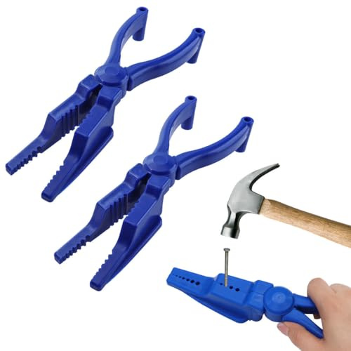 TorSor 3 Pack Nail Holder Hammering Secure Nail Tamper Safety Pliers Finger Protective Nail Guide for Nailing Nails Hardware Nails Assortment Kit Hanging Pictures Wall Art Decor Small Finishing Nails