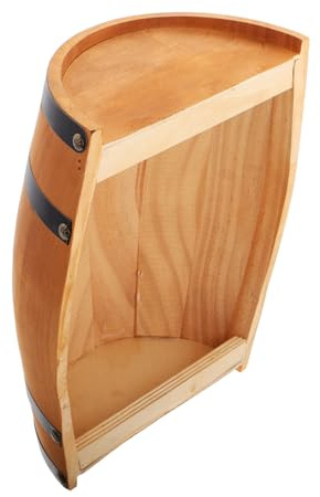 Parliky Decoración de Media Barrica de Vino para Bodega y Bar, Madera de Roble Natural, Colgante Pared 33 Cm, Adorno Rústico Vintage para Ambiente Vinícola