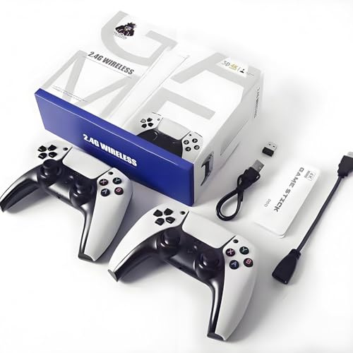 Console de Jeu rétro sans Fil, Nouvelle Version 2026, dongle HDMI 4K, 9 émulateurs intégrés, Plus de 20 000 Jeux préinstallés, livrée avec 2 manettes Noires. (128G 40000Games)