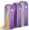 Dress Bags Covers Long, Pack of 3 Lilac Garment Bags, 63 Long Dress Covers Garment Bags with Zip, Breathable Dustproof Clothes Cover Protector Bags, Full Length Dress Bags for Storage and Travel