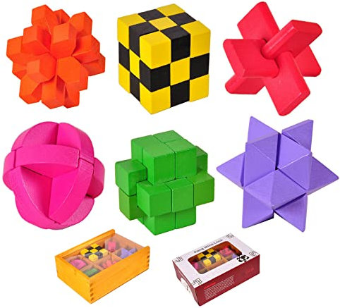 Rompecabezas, 9 Piezas de Rompecabezas de Madera, Rompecabezas Adultos, Puzzle Madera, IQ Juegos de Ingenio, Clásica de Cerradura de Brain Teaser Puzzle IQ Juguetes para Niños y Adultos