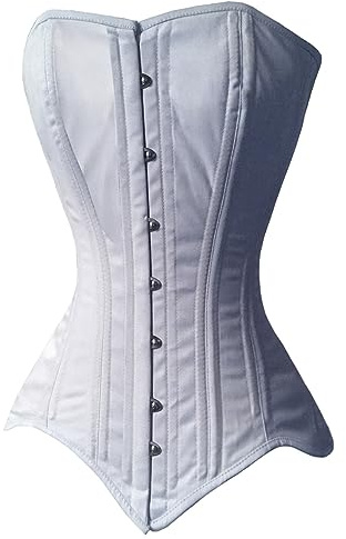 Naveed Corset en coton pour femme - Corset de taille - Corset de taille - Pour la réduction de la taille et l'entraînement de la taille, Blanc., 36