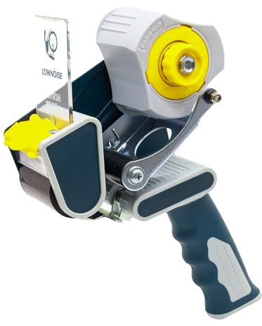 Packbandabroller mit Sicherheitsvorrichtung | Profi-Ausführung | Sicherheits-Handabroller | Low- Noise | Für Paketklebeband mit max. 50 mm Breite