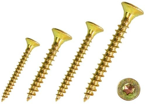 Spanplattenschrauben - Vollgewinde - galvanisch verzinkt, gelb - Torx TX (50, 4,0 x 60 mm)