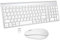 Español Teclado y Ratón Inalámbrico - QWERTY USB Teclado Inalámbrico Compactom Ergonómico Ratón Inalámbrico Portátil para PC/Laptops/Smart TV - Blanco