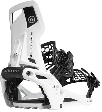 Nidecker OG Supermatic Fijaciones de Snowboard - Sistema de Apertura automática con Respaldo Alto reclinable - M - White