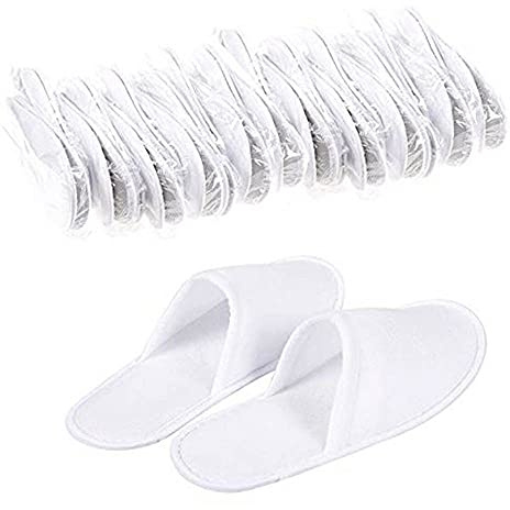 Ccarzzi Hotel Spa Slippers for Guests - 20 Pairs House Disposable Slippers Multipack Men Women for Party Spa Hotel Guest Travel Home Use (White)
