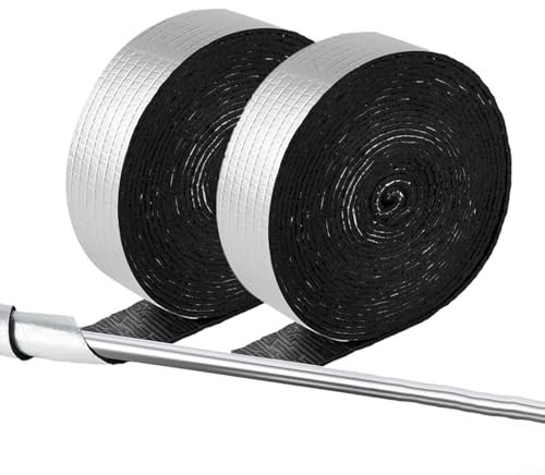 Alanmoship 2 x Rolle Rohrisolierung, Schaumstoff- und Folien-Isolierband mit einer schwer entflammbaren Aluminiumfolienschicht für Kaltwasserrohre