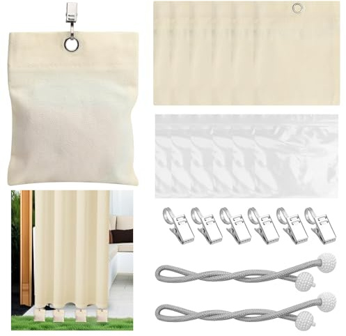 6 Pesi per Tende da Esterno, 6 Sacchetti per Tela, 6 Tasche Trasparenti in PVC, 6 mollette Metalliche e 2 Cravatte, Pesi per Gazebo da Esterno Adatte per Tende per Gazebo, Tende, tovaglie