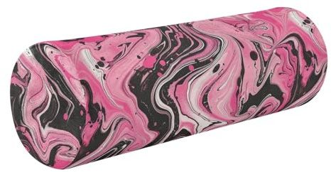 tplaotee Federa per cuscino cilindrico per il collo, colore rosa e nero marmorizzato (scenario) cuscino cilindrico per supporto gambe