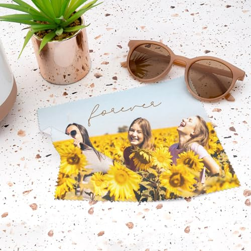 Wanapix | Panno per occhiali personalizzato con foto | Gamuza in microfibra lavabile | Pulizia lenti e schermi | Idea regalo originale per mamma, papà, San Valentino