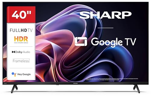 Sharp 40HF2365E - GOOGLE TV, 40 FHD,FRAMELESS, 60Hz, Bluetooth, Sonido 2x8W, HDMIx3, USBx2, Colore nero