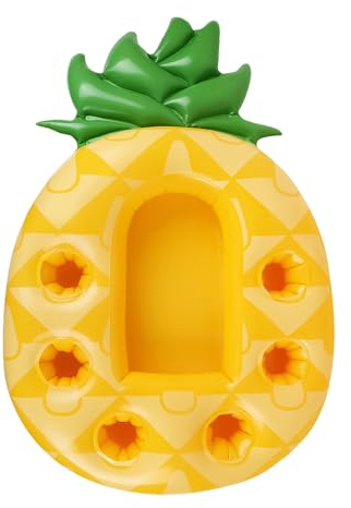 Pool Drink Flow - Pool Drink Float, De Boisson Gonflable Flottant en Forme D'ananas Coloré, Un Tapis De sous-Trait, Porte-Boissons Gonflables, Flotteur De Boissons À La Piscine, Porte-Boissons