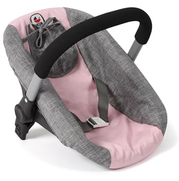Bayer Chic 2000 Siège auto pour poupée avec adaptateur pour poussette de poupée, accessoires de poupée, mélange gris/rose