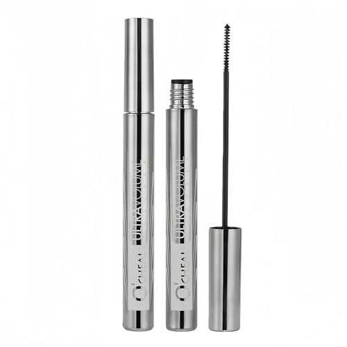 Black Mascara with Small Brush for Lower/Fine Lashes, Thicker, No Flaking, Smudge-Proof and Waterproof, Natural