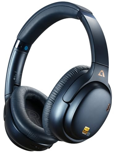 1Mii E700 Hybrid Active Noise Cancelling Headphones, Bluetooth Over Ear, Wireless Hi-Res Audio with LDAC & aptX Low Latency for Airplane Travel & Home TV, AI Translation & Custom EQ via APP, Indigo