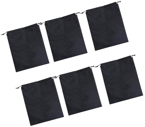 MUCKLILY 12 Sacchetti Coulisse Non Tessuto Nero 40X30 CM Borse Portaoggetti per Casa e Viaggio Sacchetti Organizzatori Antipolvere per Vestiti e Gadget
