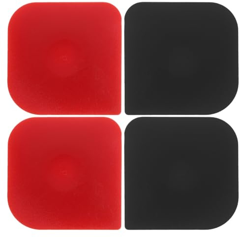 POPETPOP Ensemble de 4 Grattoirs Cuisine Multifonctions en Plastique Raclette Alimentaire pour Vaisselle Grattoir à Casseroles et Poêles Couleurs Rouge et Noir Outil pour Nettoyage et