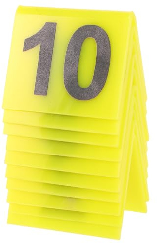 Hohopeti 10pcs Yellow Crime Scene Evidence Marker Tents for Halloween Party Tabletop Decorations, Numbered Evidence Props for Detective and Board Game Themes