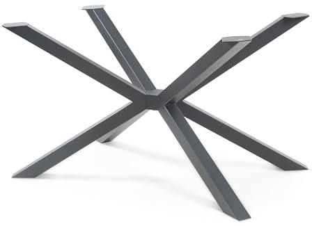 [en.casa] Pata para Mesa de Comedor Bemeenel DIY Estructura para Escritorio en Forma de Estrella Tipo Araña Patas para Muebles Armazón Acero 120 x 75 x 72 cm - Negro