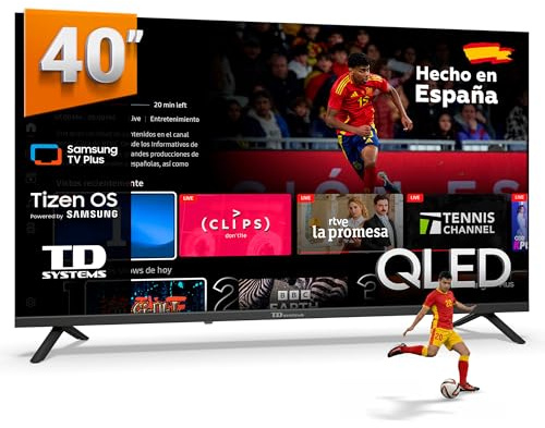 TD Systems - Smart TV 40 Pulgadas QLED con Tizen OS 8.0 Powered by Samsung, sintonizador Triple de televisión (DVB-T2/C/S2). Televisores del 2026 - PRIME40QC22TIZEN