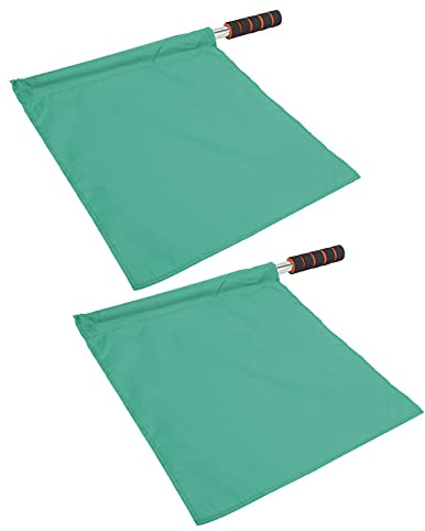 Haofy Juego de 2 Banderas de Juez de Línea de Alta Visibilidad con Postes de Acero Inoxidable Duraderos para Uso de árbitro Deportivo 45 Cm (GREEN)