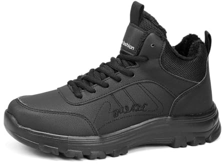 Generisch Botas de invierno altas con forro acolchado para senderismo en frío, zapatillas de hombre