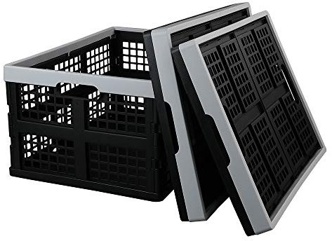 Gitany 3-Pack Collapsible Crates For Storage, Foldable Plastic Crate Basket