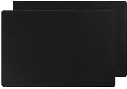 Tsshmhwl Hitzebeständige Matte für Heißluftfritteusen, Dicke Silikonmatten für Küchentheke, Arbeitsplattenschutz, rutschfeste Schreibtischunterlage, Mehrzweckmatte, Tischset (60x40cm Schwarz-2pcs)
