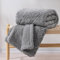 RECYCO EVERGRACE Boho Wohndecke und Kuscheldecke Sherpa Decke 150x200, XL Groß Weich Warm Flauschig Dick Decke/Fleecedecke/Couch Wohnzimmerdecke/Sofadecke für Bett Sofa Couch Wohnzimmer, Grau