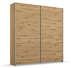Rauch Möbel Aurelio Schrank Kleiderschrank Schwebetürenschrank, Eiche Artisan, Holz, 2-türig, inkl. 2 Kleiderstangen, 2 Einlegeböden BxHxT 175x210x59 cm