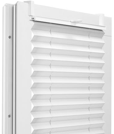 Fenster DEKOR - Plissee Klemmfix ohne Bohren Breite 95 cm x Höhe 230 cm - Fenster Plissees innen Weiß - Faltrollo Blickdicht - Faltrollos einfach zu montieren - Blissett Rollo
