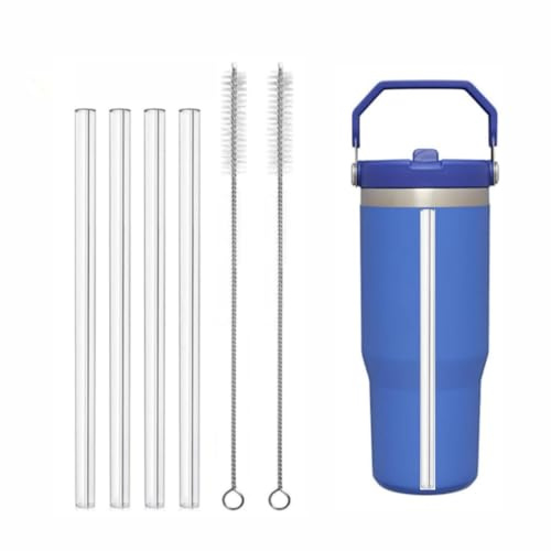 Replacement Straw Compatible with Stanley Iceflow 30oz Flip Tumbler, Reusable Clear Drinking Straws with Straw Cleaner Brush (Fit Iceflow Original Lid,Not fit for Stanley Iceflow 2.0 30oz Cups)