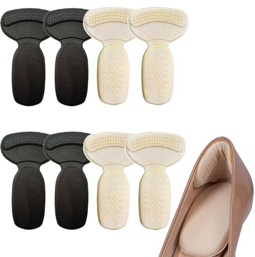 4Paires coussinets talon haut, Semelles Talon, Auto-Adhésifs Talon Coussins, Empiècements doublure talon,Idéal pour Soulager les Frottements Douloureux et Empêcher les Glissements