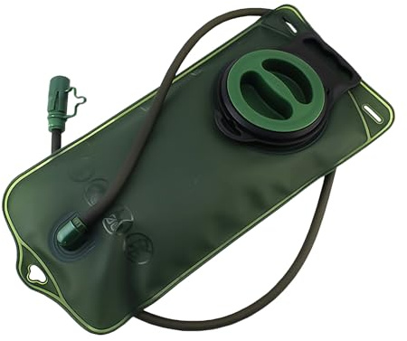 DHSBGWSX 1 bolsa de agua verde militar de 2 litros, bolsa de agua para senderismo, depósito de agua, recarga de bolsa de agua, accesorios de senderismo